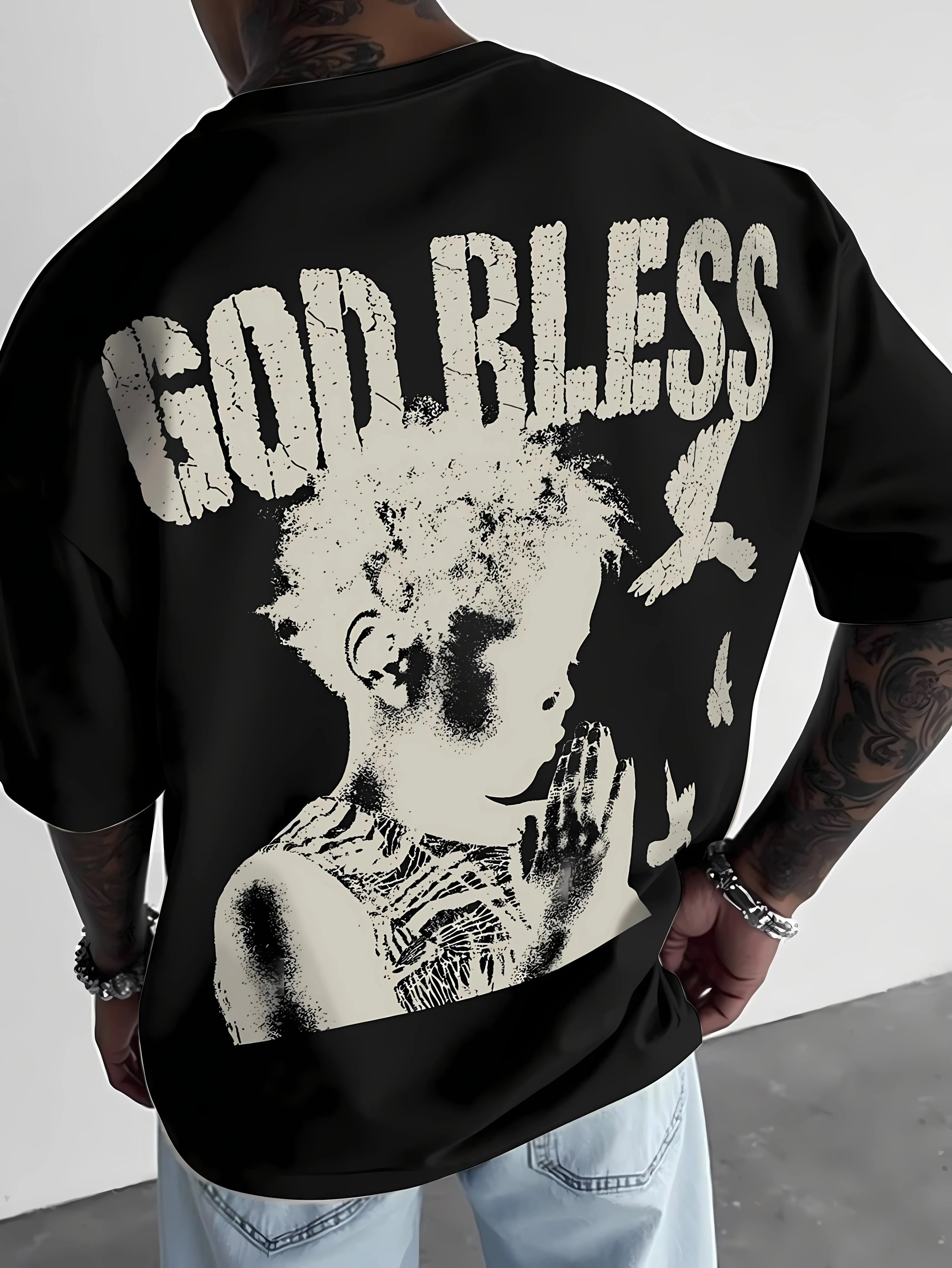 god bless breathable 3D  printed t-shirt