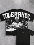 Hot Selling Men Printed Jesus' Last Supper T-Shirt Round Neck Jersey Short Sleeved Style Top Informal Gothic Retro Hip-Hop Style
