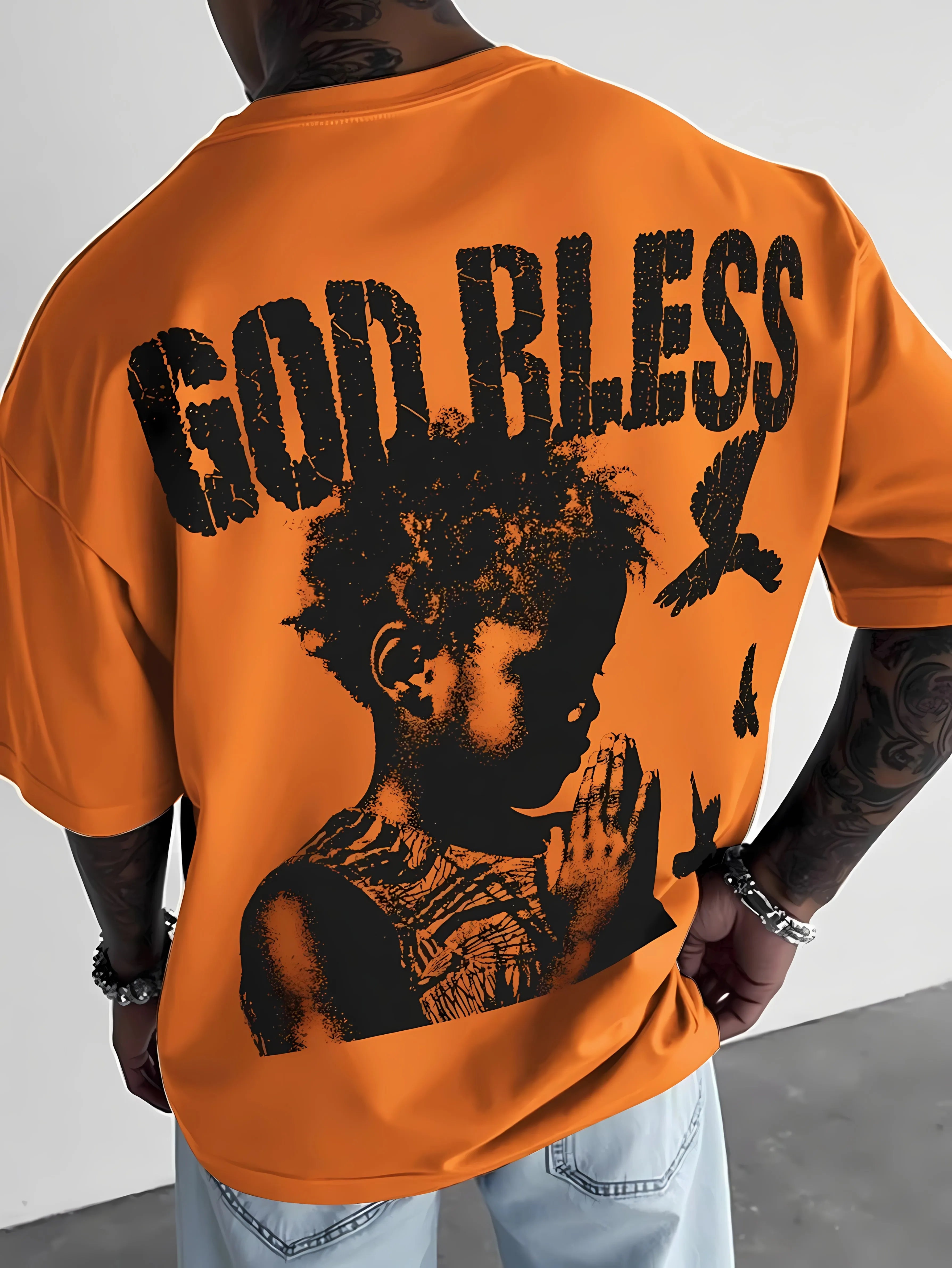 god bless breathable 3D  printed t-shirt