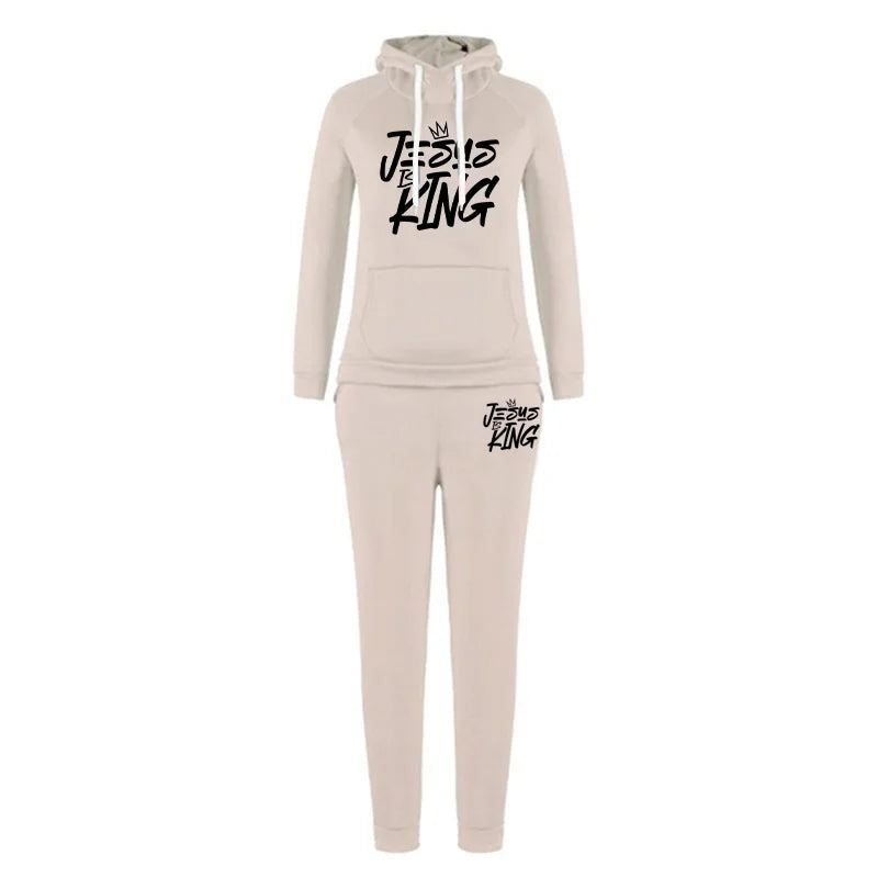 Jesus Is King Women's Sportswear Two-piece Casual Hoodie