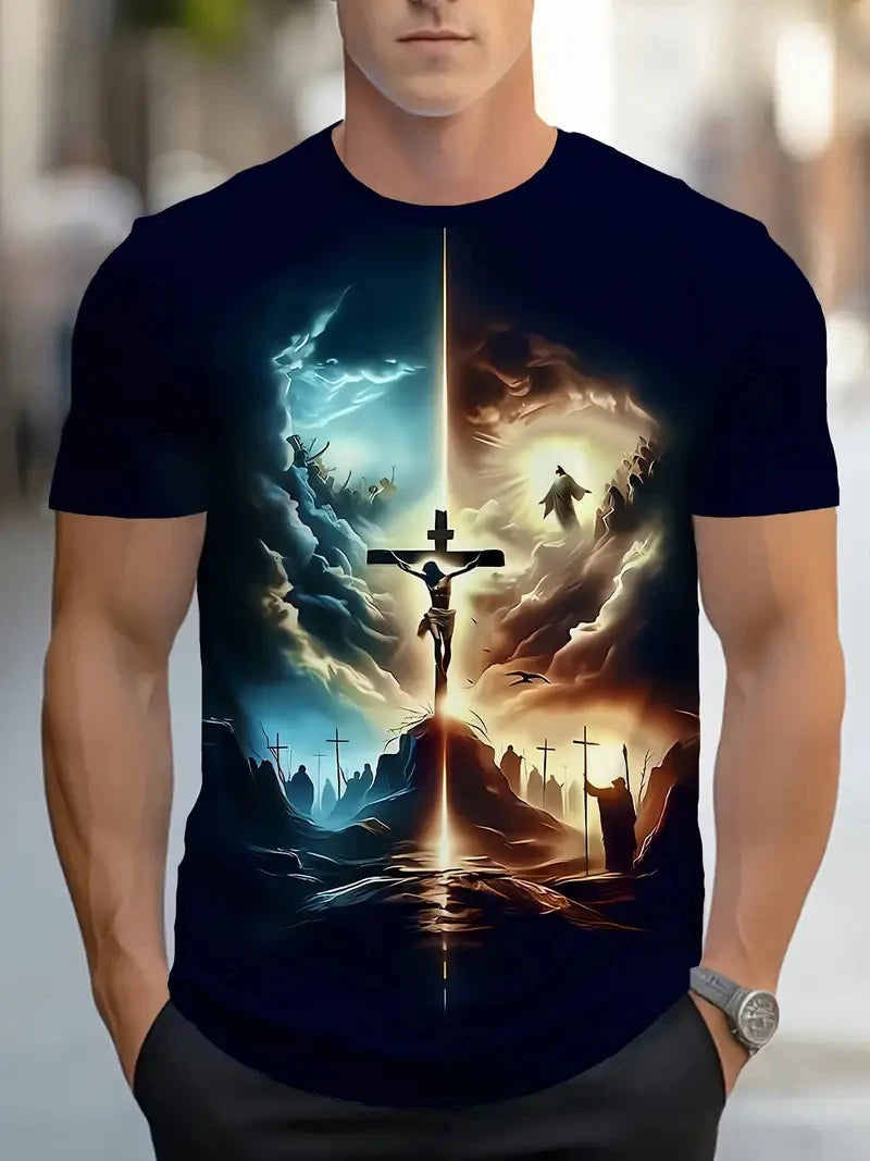 3D Printed Jesus Christ T-Shirt For Men and Women's Casual Fashion wear.