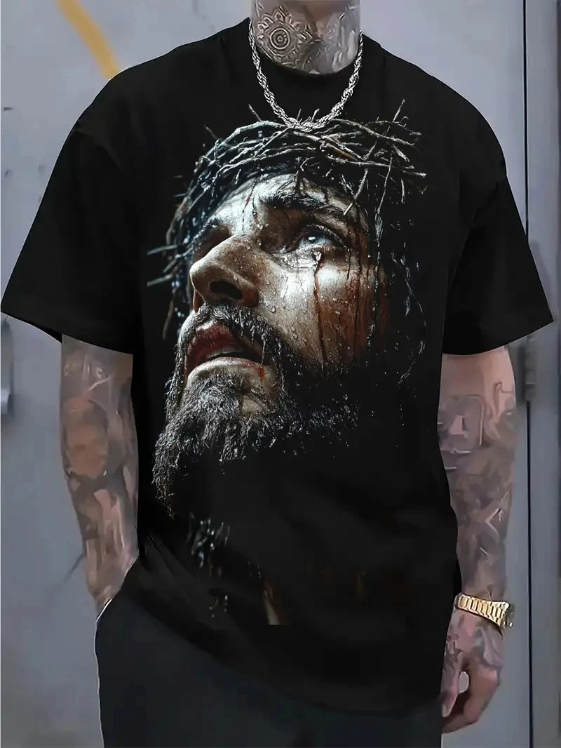3D Printed Jesus Christ T-Shirt For Men and Women's Casual Fashion wear.