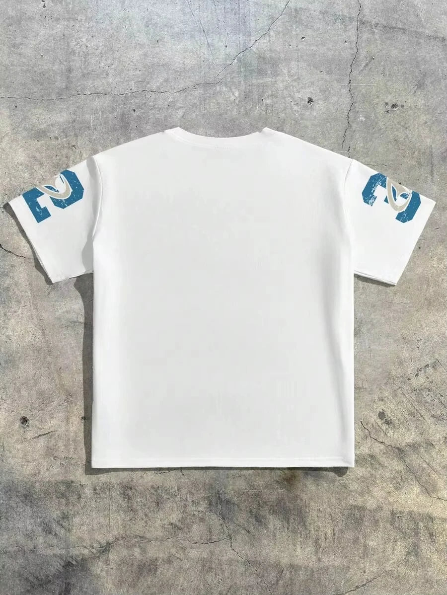 Hot Selling Men Printed Jesus' Last Supper T-Shirt Round Neck Jersey Short Sleeved Style Top Informal Gothic Retro Hip-Hop Style