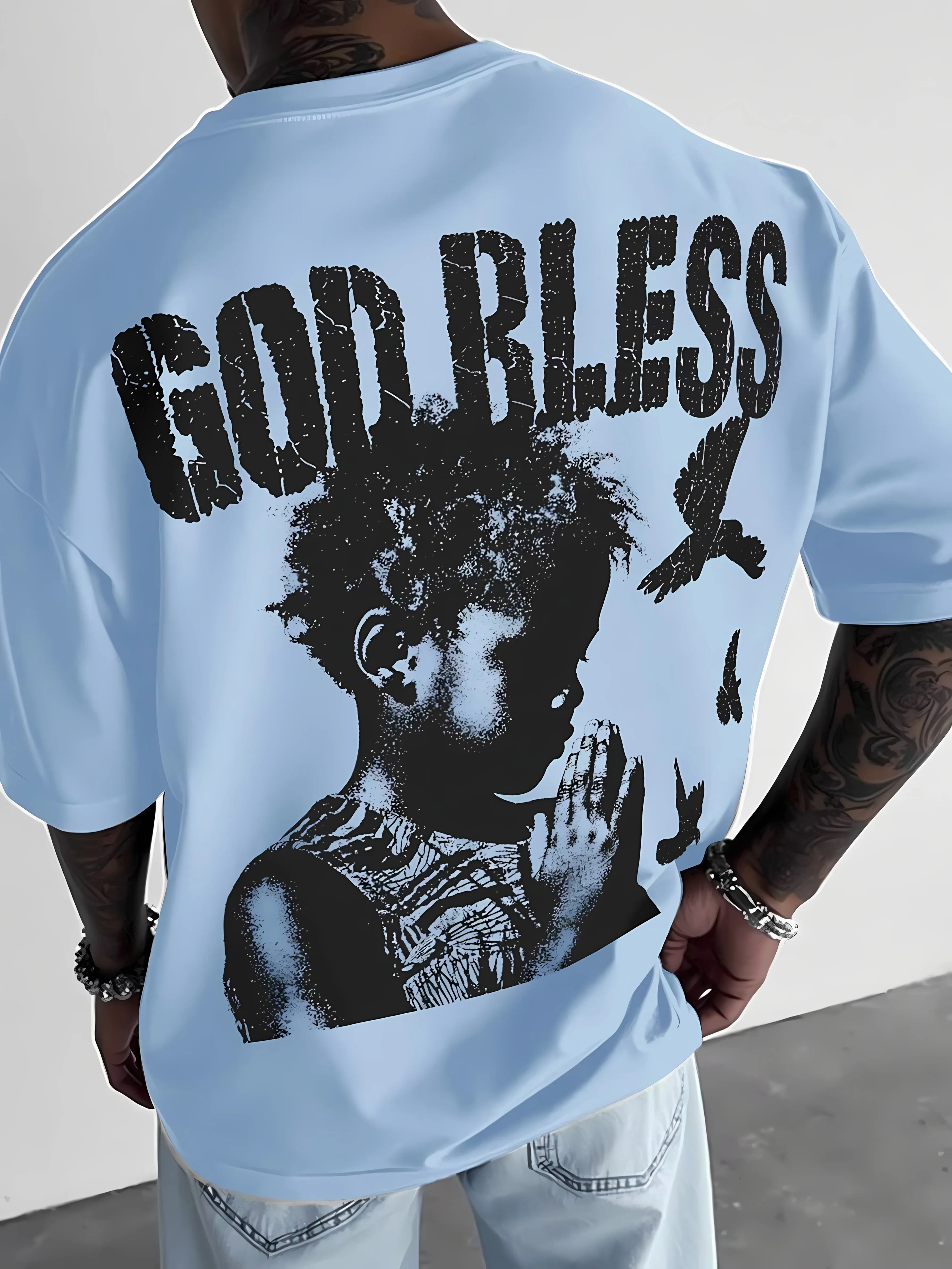 god bless breathable 3D  printed t-shirt