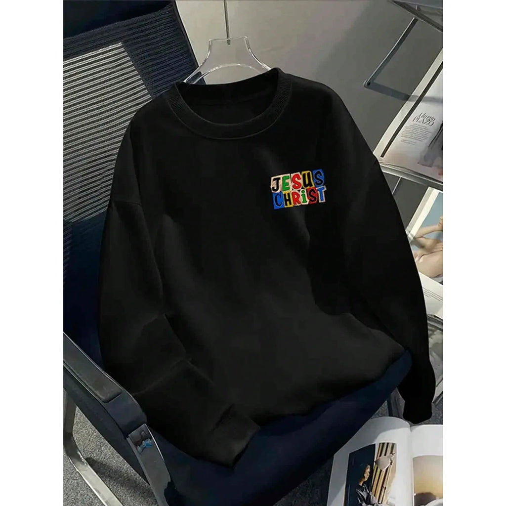 Jesus Christ Pattern Graphic Print Men Streetwear Hip Hop Hoodie