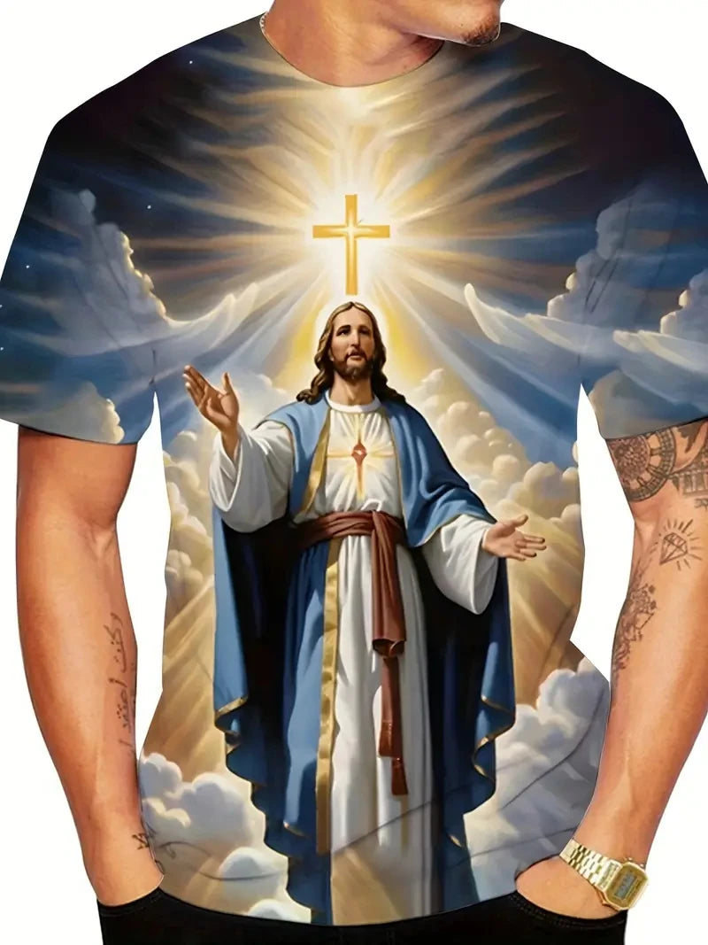 3D Printed Jesus Christ T-Shirt For Men and Women's Casual Fashion wear.
