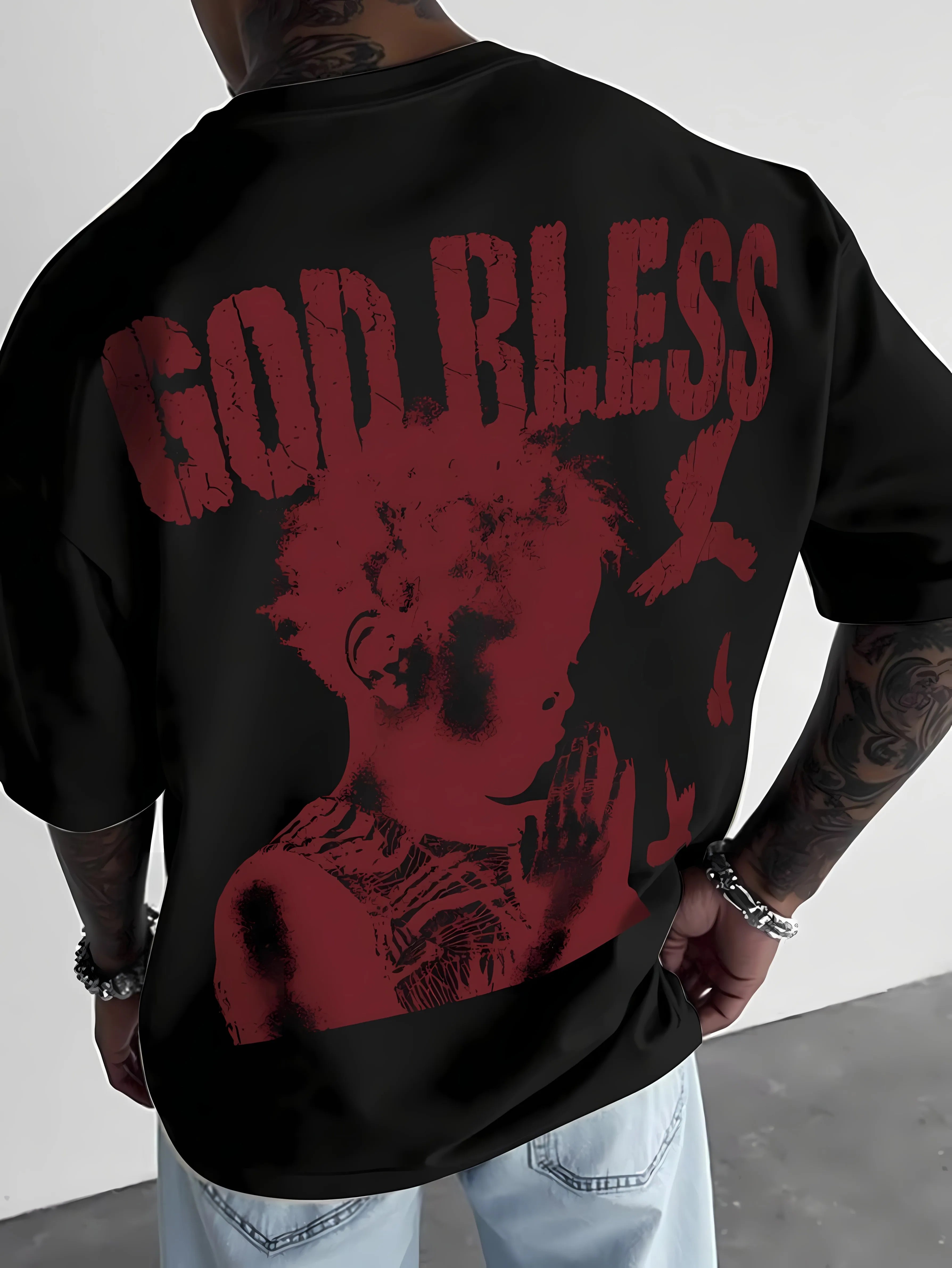 god bless breathable 3D  printed t-shirt