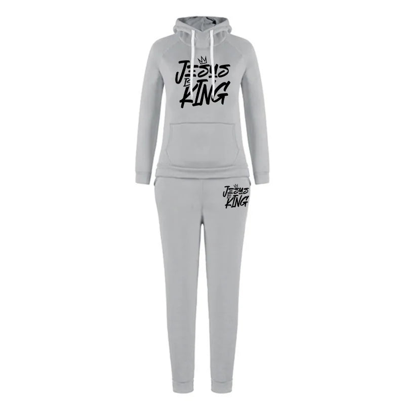 Jesus Is King Women's Sportswear Two-piece Casual Hoodie