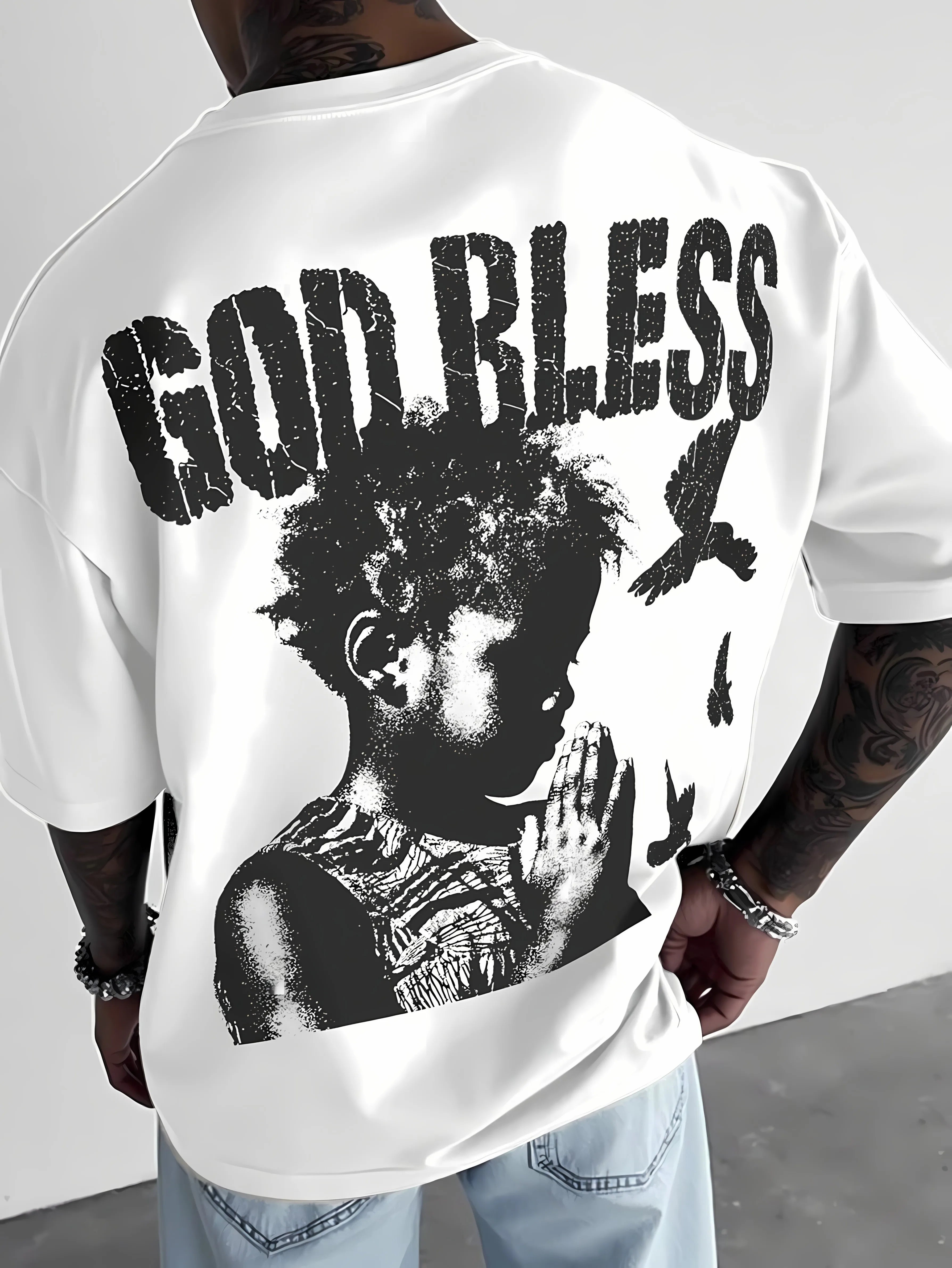 god bless breathable 3D  printed t-shirt